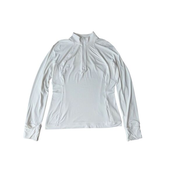 Lululemon Its Rulu Run Half-Zip In White Size 10 - Picture 7 of 11